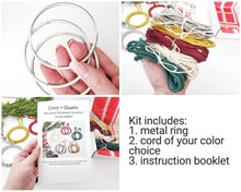 Load image into Gallery viewer, DIY Christmas ornament kit. Macrame christmas ornament set. Christmas craft kits for adults and kids. Boho ornament. Christmas home decor