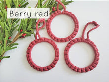 Load image into Gallery viewer, DIY Christmas ornament kit. Macrame christmas ornament set. Christmas craft kits for adults and kids. Boho ornament. Christmas home decor