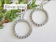 Load image into Gallery viewer, DIY Christmas ornament kit. Macrame christmas ornament set. Christmas craft kits for adults and kids. Boho ornament. Christmas home decor