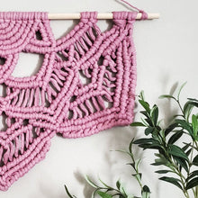 Load image into Gallery viewer, Macrame half mandala wall hanging. Mandala wall art, bobo chic home decor, romantic decor for bedroom, romantic gifts for her, home decor.