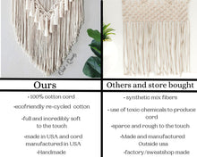 Load image into Gallery viewer, Macrame wall hangings, handmade boho wall decor, gender neutral nursery wall decor, small macrame bedroom wall decor