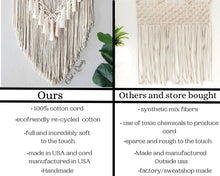 Load image into Gallery viewer, Large Macrame wall hanging. Dusty geen bohemian wall decor. Living room and bedroom wall hangings