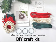 Load image into Gallery viewer, DIY Christmas ornament kit. Macrame christmas ornament set. Christmas craft kits for adults and kids. Macrame star. Christmas home decor diy