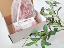 Load image into Gallery viewer, Beginner macrame heart wall hanging kit. Craft kits for adults and kids. Valentines day craft kit. Bohemian home and wall decor diy kit