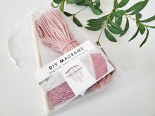 Load image into Gallery viewer, Beginner macrame heart wall hanging kit. Craft kits for adults and kids. Valentines day craft kit. Bohemian home and wall decor diy kit