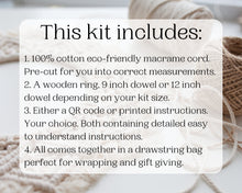 Load image into Gallery viewer, Macrame leaf/feather DIY craft kit. Craft kit for adults. DIY home decor. craft kits for kids and teens. Do it yourself macrame.