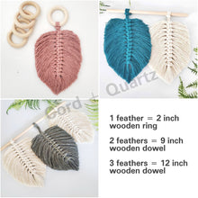Load image into Gallery viewer, Macrame leaf/feather DIY craft kit. Craft kit for adults. DIY home decor. craft kits for kids and teens. Do it yourself macrame.