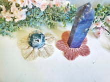 Load image into Gallery viewer, Macrame crystal sphere stand. Crystals not included. Crystal display. Springtime table decor.