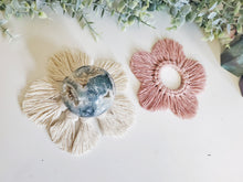 Load image into Gallery viewer, Macrame crystal sphere stand. Crystals not included. Crystal display. Springtime table decor.