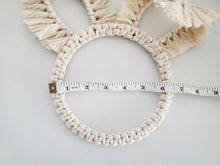 Load image into Gallery viewer, Macrame bunny ears decor. Easter and spring home and wall decor. Rabbit easter wreath. spring centerpiece. minimalist wall hangings
