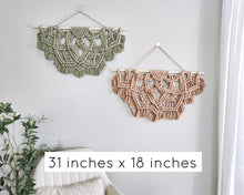 Load image into Gallery viewer, Large half mandala macramé wall hanging. Unique one of a kind bohemian home decor. living room and bedroom wall art.