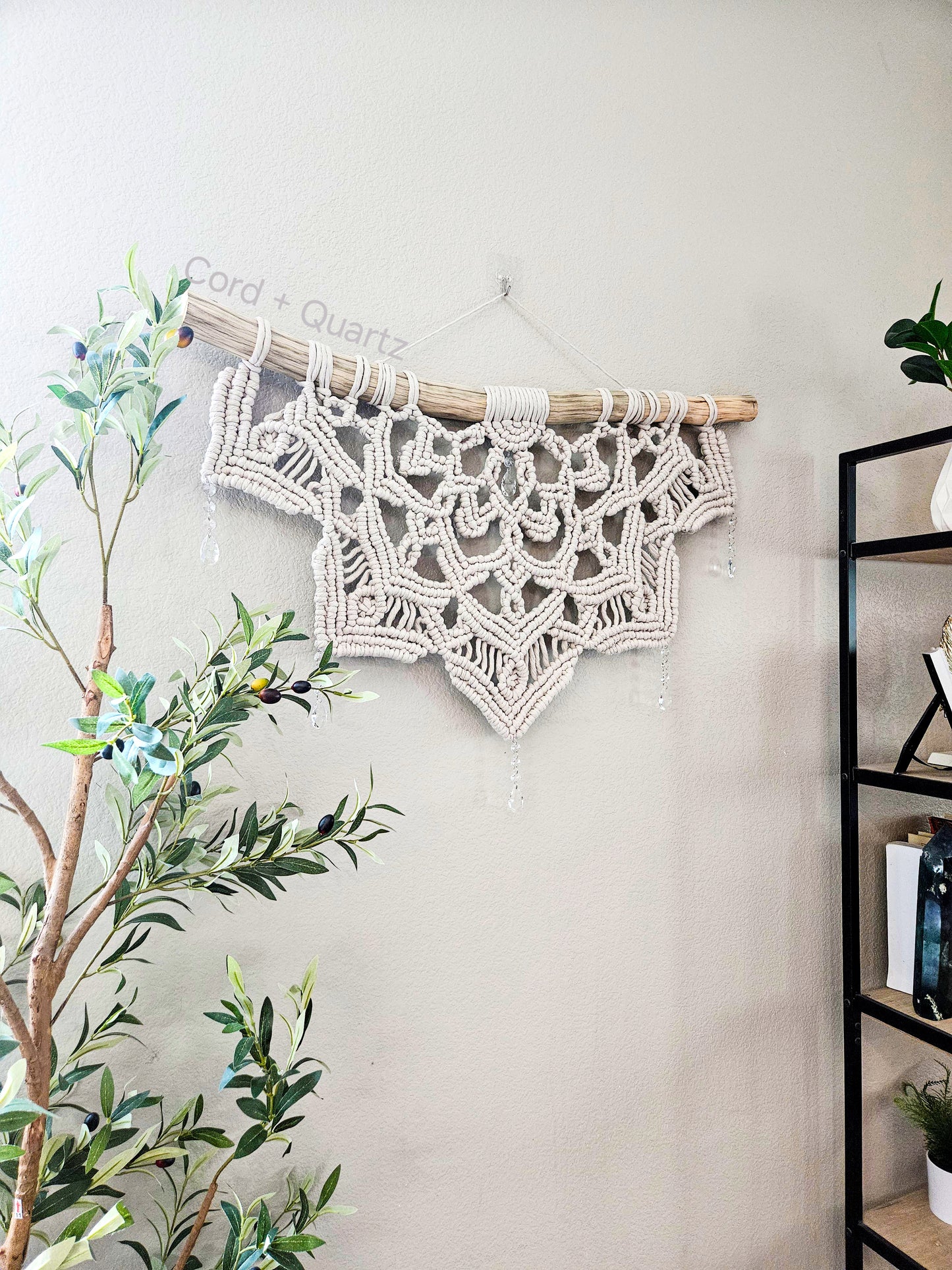 Large half mandala macramé wall hanging. Unique one of a kind bohemian home decor. living room and bedroom wall art