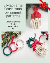 Load image into Gallery viewer, Macrame PDF pattern bundle - Christmas ornaments - Beginner friendly
