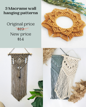 Load image into Gallery viewer, Macrame PDF pattern bundle - Wall hangings - Beginner friendly
