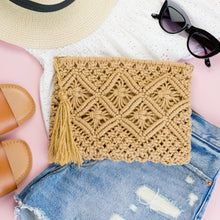 Load image into Gallery viewer, Macrame Tassel Clutch
