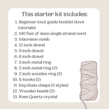 Load image into Gallery viewer, Macrame starter kit supply box
