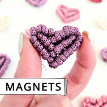 Load image into Gallery viewer, Macrame heart MAGNETS. Strong valentines day magnets. Handmade valentines gifts.
