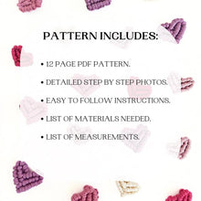 Load image into Gallery viewer, Macrame heart magnet pdf pattern. Beginner macrame patterns. macrame tutorials, diy macrame. valentines diy home decor.
