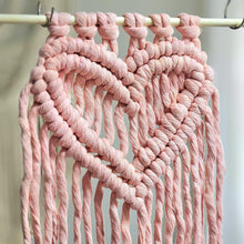 Load image into Gallery viewer, Macrame heart wall hanging. Handmade boho valentines heart wall art. Romantic home decor

