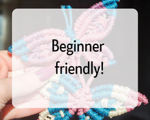 Load image into Gallery viewer, Macrame butterfly pdf pattern. Beginner macrame patterns. macrame tutorials, diy macrame.
