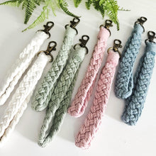 Load image into Gallery viewer, Macrame wristlet keychains. Boho accessories fo her
