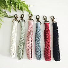 Load image into Gallery viewer, Macrame wristlet keychains. Boho accessories fo her

