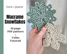 Load image into Gallery viewer, Macrame snowflake christmas coaster pdf pattern tutorial
