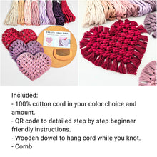 Load image into Gallery viewer, macrame heart coaster diy craft kit for valentines day
