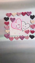 Load and play video in Gallery viewer, Macrame heart MAGNETS. Strong valentines day magnets. Handmade valentines gifts.
