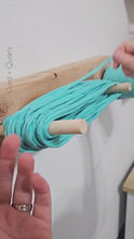 Load and play video in Gallery viewer, Macrame Feathered wall hanging. Handmade 100% cotton
