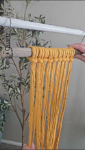 Load and play video in Gallery viewer, Handmade Macrame Wall Hanging: Boho Home Decor 13in × 16in.
