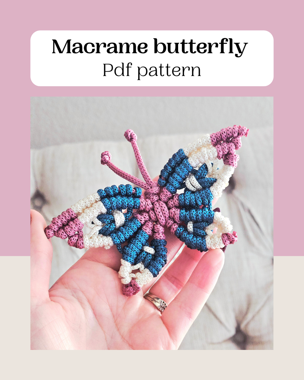 Macrame butterfly pdf pattern.