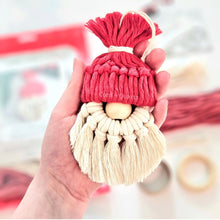 Load image into Gallery viewer, Macrame gnome christmas ornament PDF pattern.
