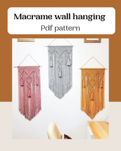 Load image into Gallery viewer, Macrame wall hanging pattern &#39;Stella&#39;. Digital download.
