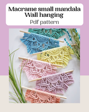 Load image into Gallery viewer, Macrame 12 inch half mandala PDF PATTERN digital download.
