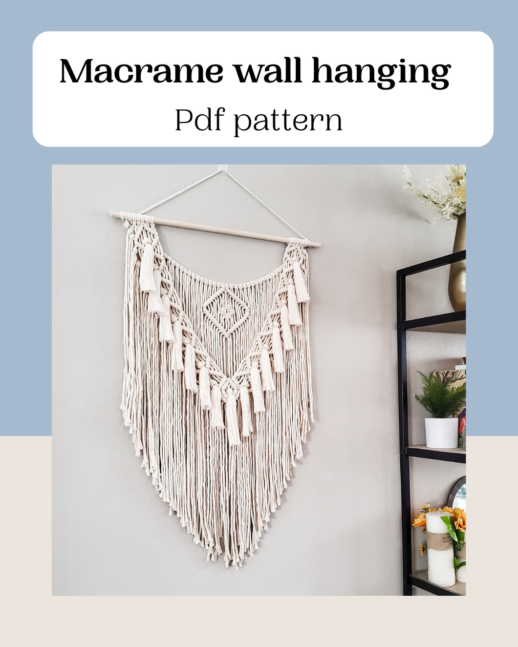 Macrame wall hanging PDF pattern.