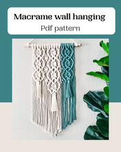 Load image into Gallery viewer, Geometric macrame wall hanging pattern. PDF pattern digital download
