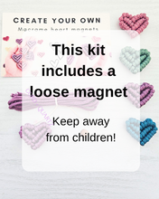 Load image into Gallery viewer, Macrame heart magnet DIY kit. Valentines day craft decor.
