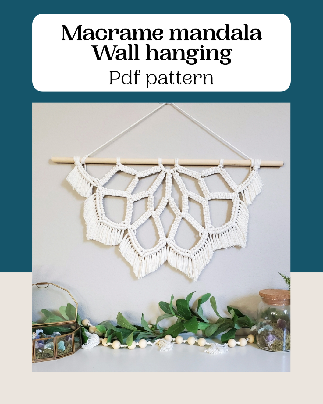 macrame lotus mandala pdf pattern. Digital download