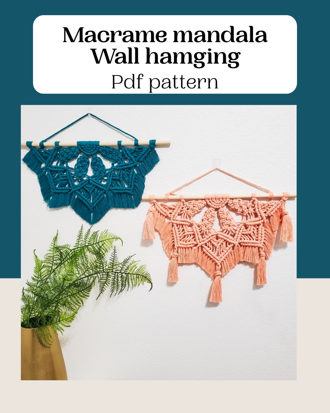 Macrame mandala pattern 'madam macrame'. Digital download.