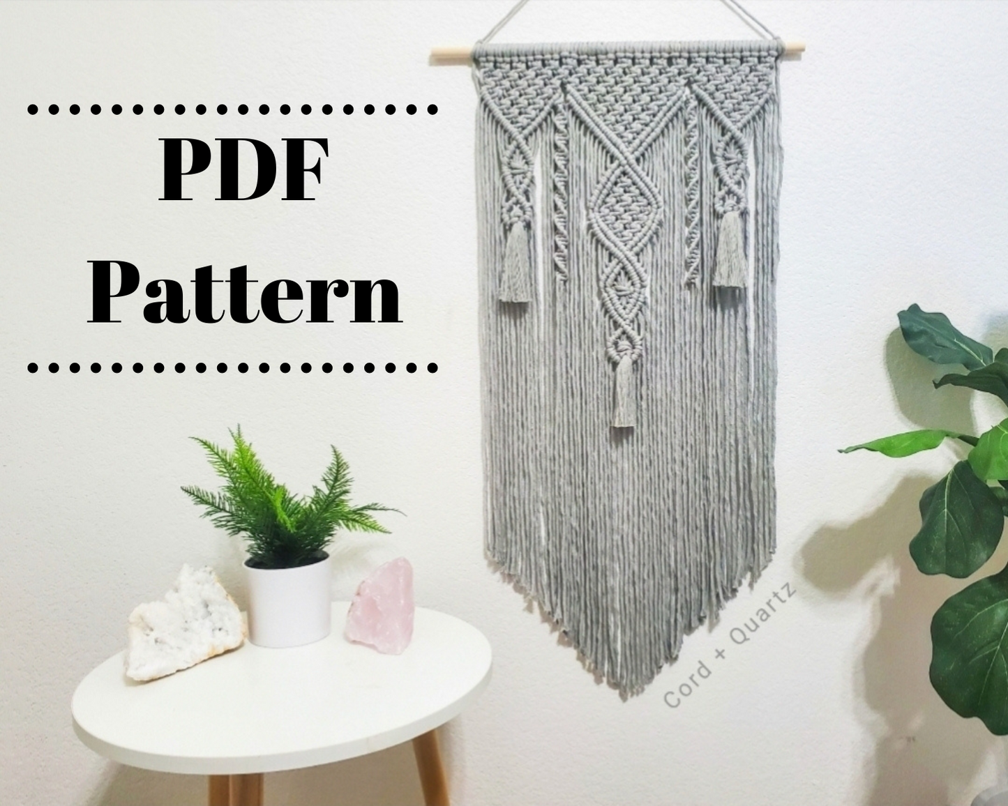 Macrame wall hanging pattern 'Stella'. Digital download.