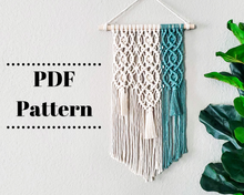 Load image into Gallery viewer, Geometric macrame wall hanging pattern. PDF pattern digital download
