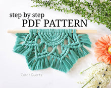 Load image into Gallery viewer, Macrame 12 inch half mandala PDF PATTERN digital download.
