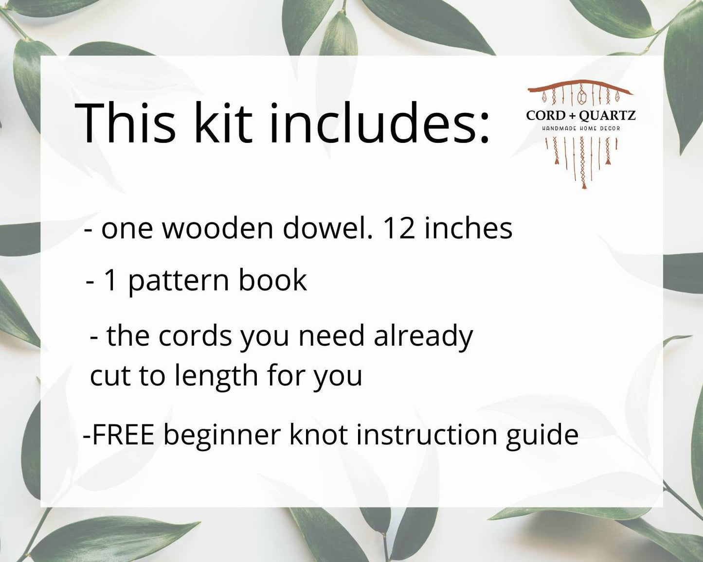 Beginner DIY Macrame craft kit. Macrame wall hanging kit, Craft kits for adults and kids. DIY boho wall decor. Macrame tutorial kit