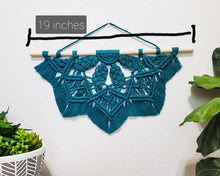 Load image into Gallery viewer, Macrame half mandala wall hanging. Handmade 100% cotton.
