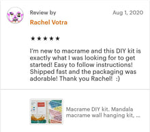 Load image into Gallery viewer, Beginner DIY Macrame craft kit. Macrame wall hanging kit, Craft kits for adults and kids. DIY boho wall decor. Macrame tutorial kit
