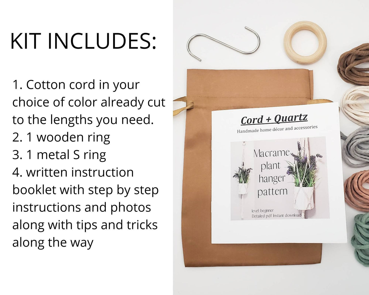 Macrame plant hanger DIY kit.