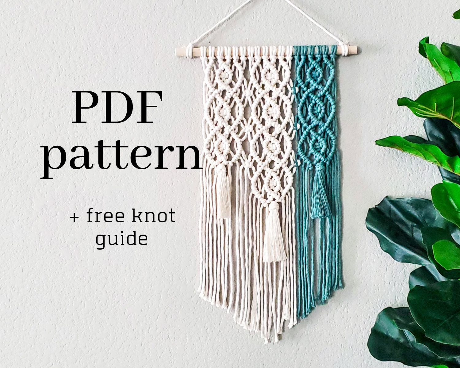 macrame wall hanging pattern. instant download pdf & free knot guide. DIY macrame tutorial step by step pattern. DIY boho wall home decor.