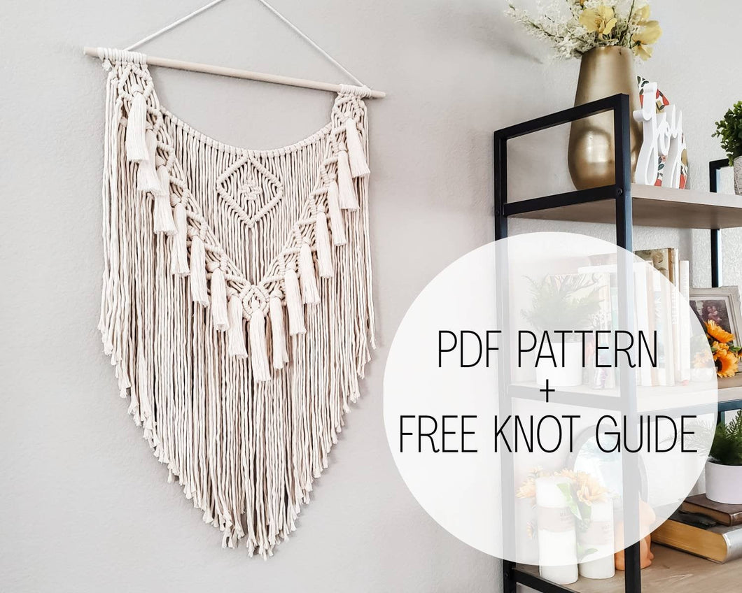 Macrame wall hanging PDF pattern.