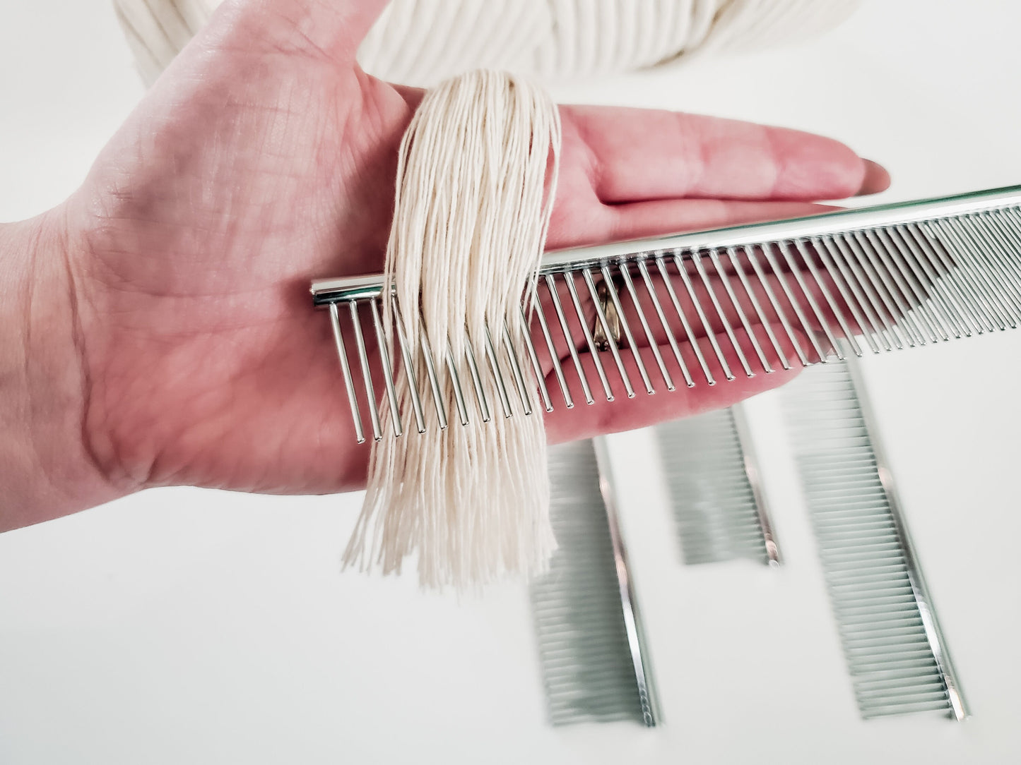 Stainless steel macrame combs. Duel sided fringe and tassels comb. durable macrame supplies.